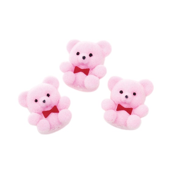 mini flocked bears