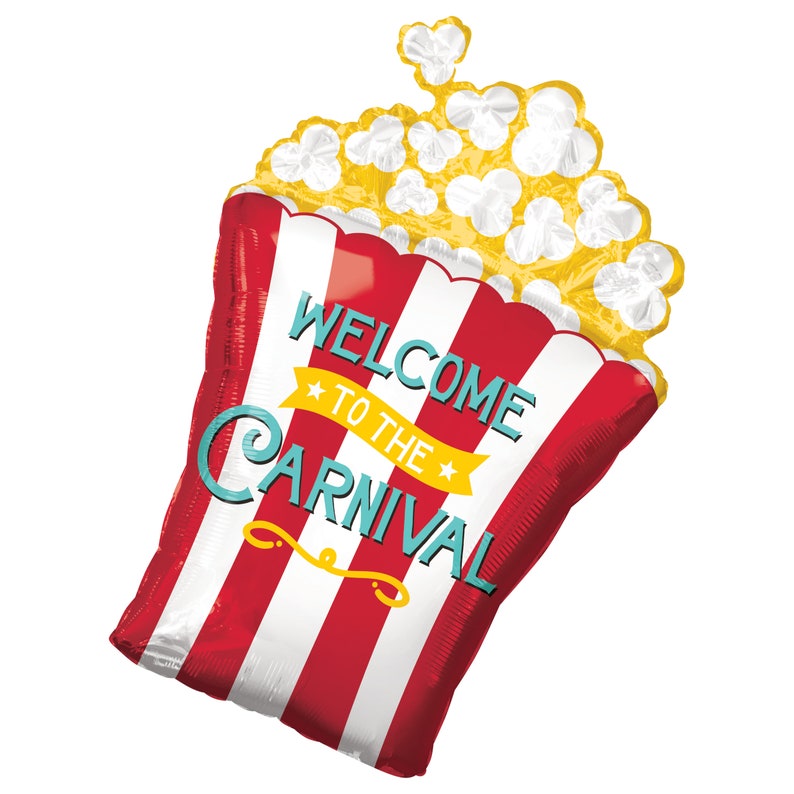 29 Carnival Popcorn Bouquet Balloons Birthday Party Decor Carnival Balloon Carnival Party Decorations Night Out Balloon Circus Balloon