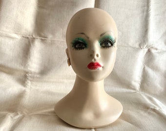 Mannequin Head 70s, wig head 70s, wig head, hat stand, decorative hair salon, decorative hat shop