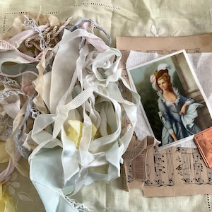 Vintage Deko Junk Journal textiles Konvolut  Konvolut B