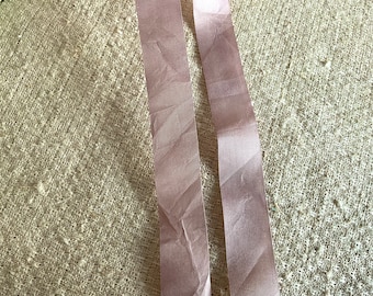 Silk ribbon, delicate old pink, plant-dyed, 2 cm wide, vintage sewing, vintage decoration,