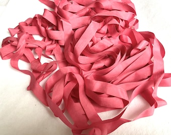 Silk ribbon 2 cm wide washed red doll clothes milliner silk flowers