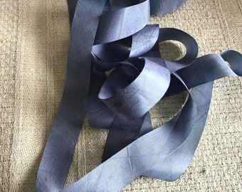 Silk ribbon pigeon blue, 2 cm, History living, Millinary