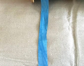Silk ribbon turquoise blue, 2 cm wide, old silk ribbon turquoise