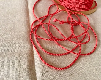 Rote Kordel , 2 mm , 3 m , Baumwolle