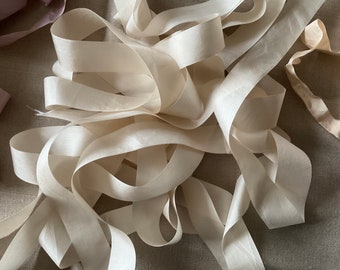 Silk ribbon, delicate cream, 2 cm wide