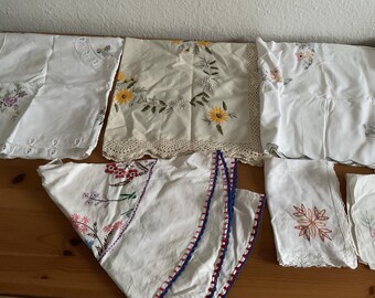 お買い得な4色ハンド刺繍ヴィンテージリネンテーブルクロスF - Etsy 日本