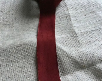 Vintage viscose ribbon, wine red, 4 cm, old viscose ribbon, steampunk,