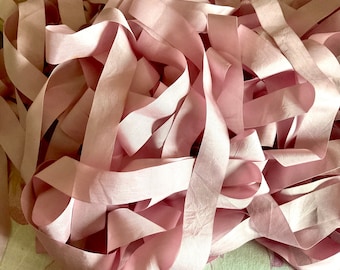 Silk ribbon pink, 2 cm wide, plant-dyed