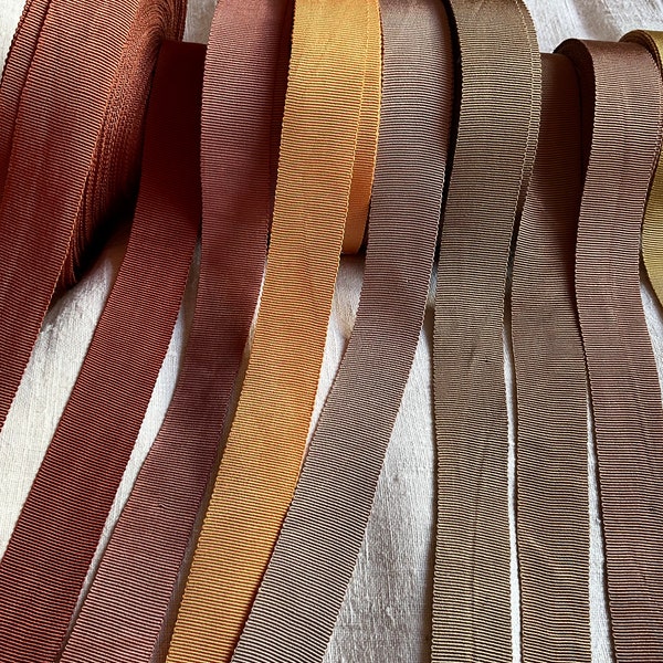 Grosgrain ribbon 2.5 cm brown tones viscose 9 colors to choose from hat band historical doll clothes, doll hats