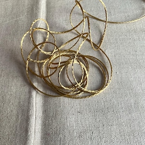 Goldene Baumwoll Kordel,Schwere alte goldene Baumwollkordel , ca 2 mm , 3 m