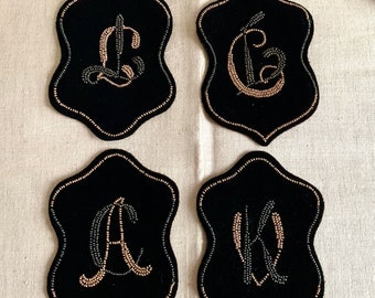 Mononogrammes antiques, monogrammes brodés, monogramme, 1880, AC, VK