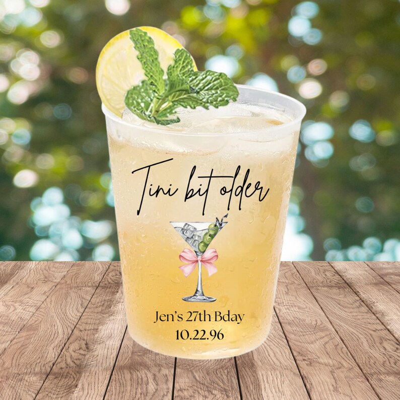 Tini Bit Older Frosted Birthday Cups Birthday Party Party Cups Martini ...