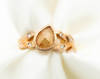 Raw Champagne Diamond Engagement Ring