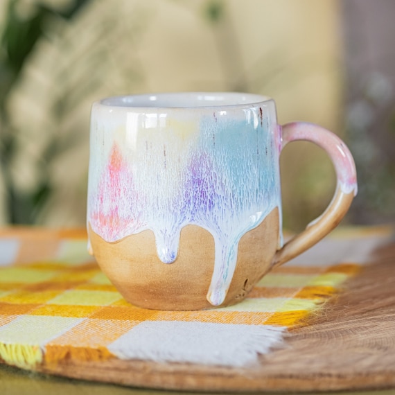 Handcrafted Vibrant Glaze Stoneware Coffee Mug