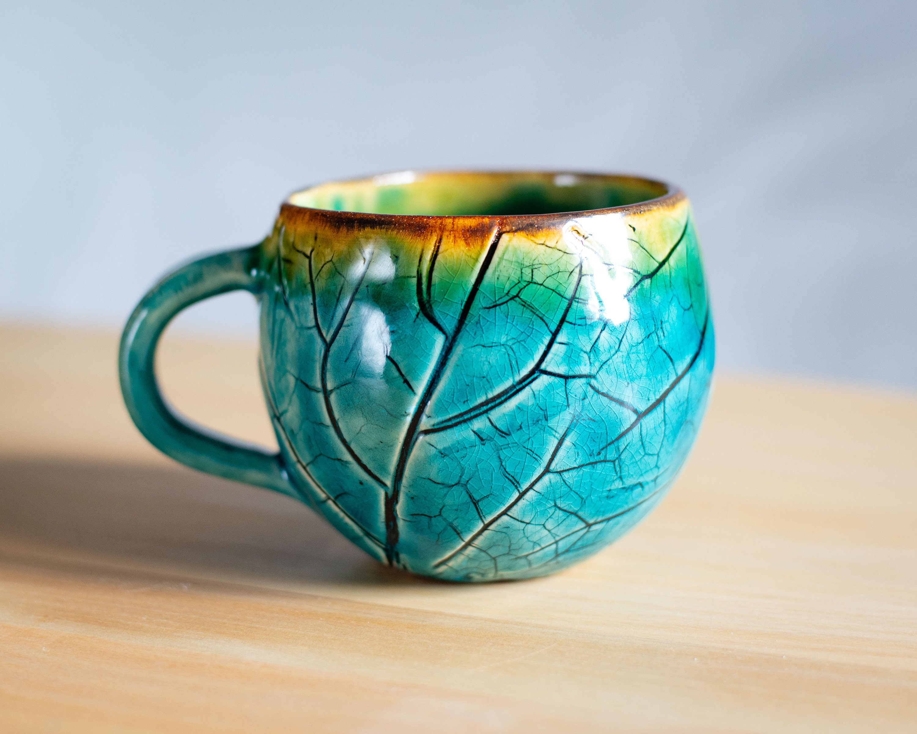 Blue pottery coffee mug Pottery tea mug Ceramic Tea mug Etsy