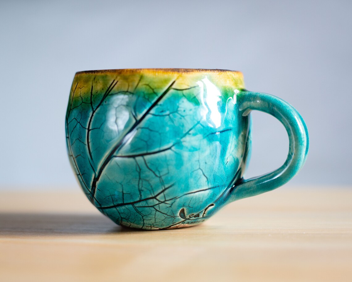 Blue pottery coffee mug Pottery tea mug Ceramic Tea mug Etsy