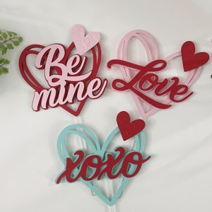 バレンタインデーのケーキトッパー SVG/PNG。 Silhouette Studio および Cricut 用のカット ファイル