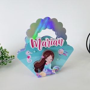 Mermaid Crayons Coloring Bag/Coloring Suitcase/Interative Box. SVG and Studio Template for Cricut and Silhouette Cameo