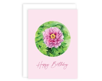 Pink Flower Birthday (Mini) Card