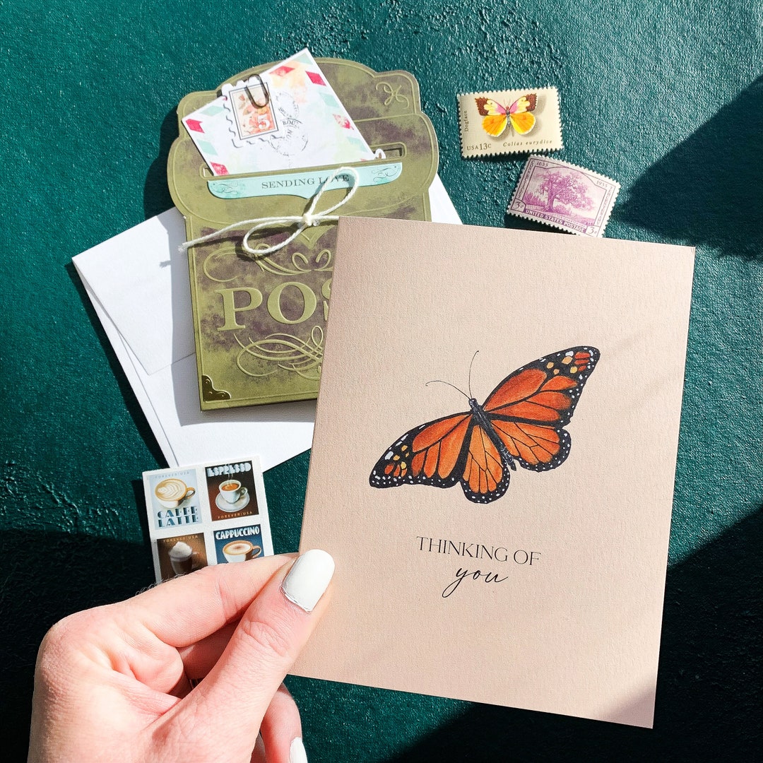 Thinking of You Monarch Butterfly Card - Etsy