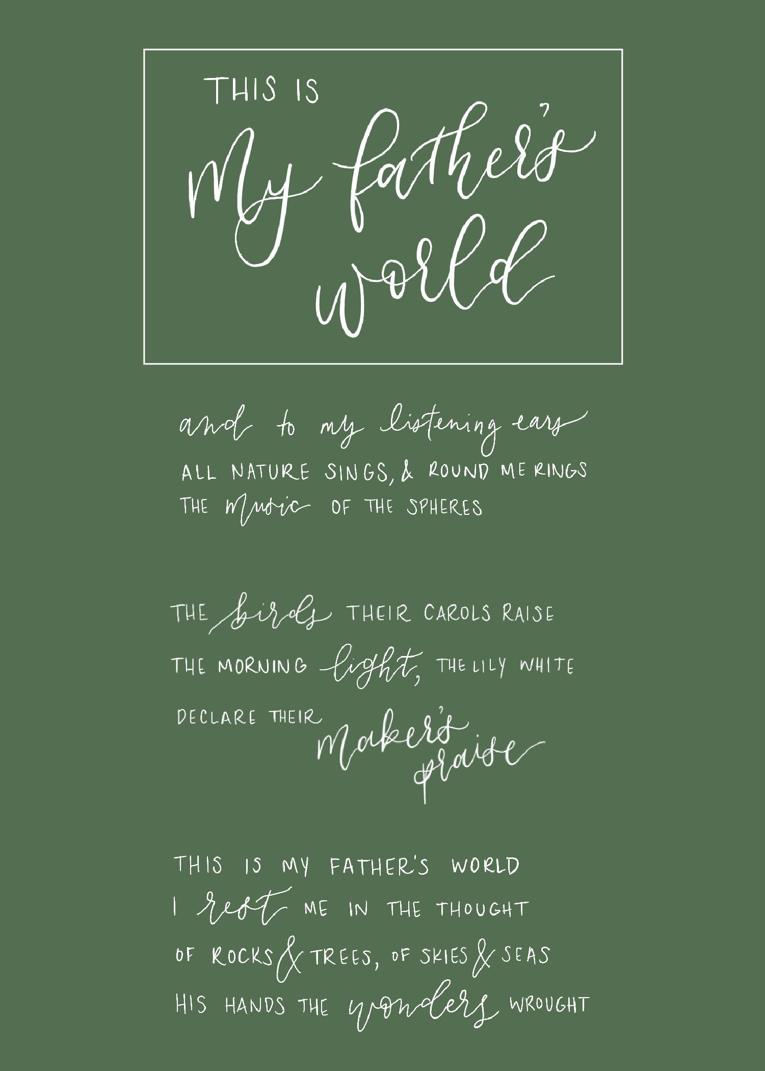 My Father's World Digital Download print - Etsy España