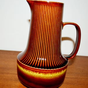 Beautiful vintage ceramic jug from Colditz, made in GDR, brown/yellow, 1970s nostalgia, Seventies retro, mid-century, shabby chic, country style