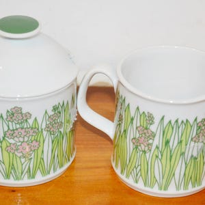 70s Vintage Porcelain Milk and Sugar Set by Arzberg 2-piece Retro Mid Century Shabby Chic