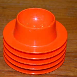 Beautiful 70s vintage plastic egg cup orange retro mid century shabby chic country style