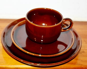 Vintage Tableware Set 3 Pieces by Melitta Ceracron Red 70s Retro Vintage Tableware Set 3 Pieces by Melitta Ceracron Red 70s Retro