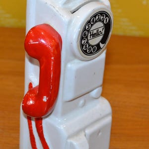 Small vintage ceramic money box 70s retro mid century shabby chic country style