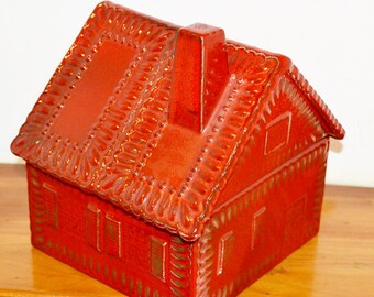 美しいヴィンテージの蓋付き缶プラスチックブラウンレトロミッド