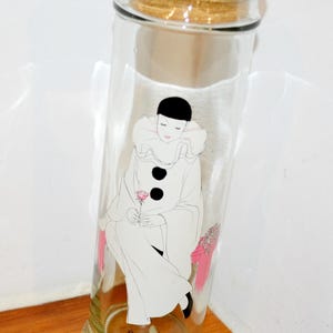 Beautiful large vintage spaghetti glass Pierrot clown decoration 80s retro mid century shabby chic country style