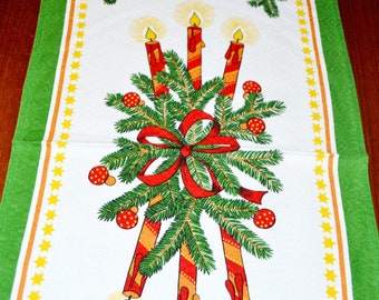 Vintage 70s Christmas blanket runner cotton 35x75 table decoration decoration X-mas Christmas tablecloth tablecloth