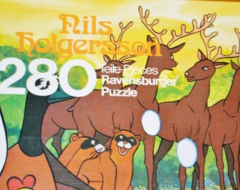 Vintage Ravensburger Puzzle Game Nils Holgersson From the 70s