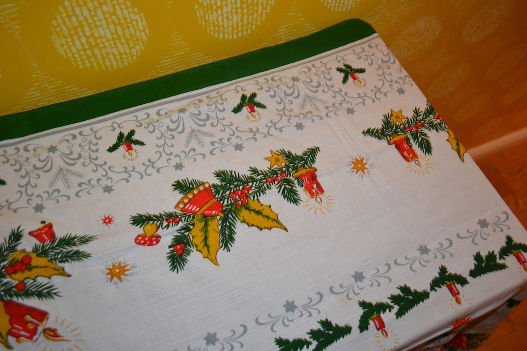 Vintage Christmas Blanket Large 95x145 TABLE DECORATION Etsy