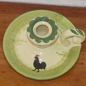 Vajilla vintage Hahn&Henne CANDLEHOLDER Zeller Keramik gallo y gallina kip haan retro nostalgia portavelas