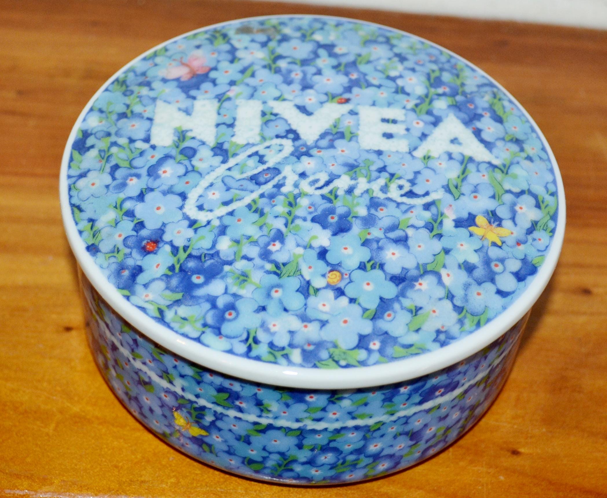 美しい希少なヴィンテージ磁器蓋付き缶、白/青、Hutschenreuther