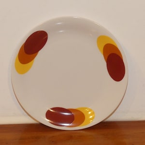 70s Vintage Porcelain Tableware CAKE PLATE (Tea) seventies decor brown orange yellow Seltmann Weiden small plate