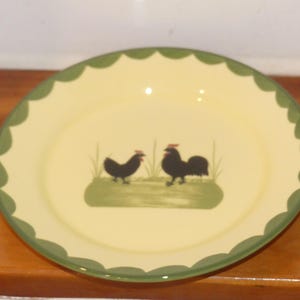 Vajilla de loza vintage Hahn&Henne PLATO PARA TORTA (21 cm) Zeller Cerámica gallo y gallina kip haan APTO PARA LAVAVAJILLAS 1 de 2