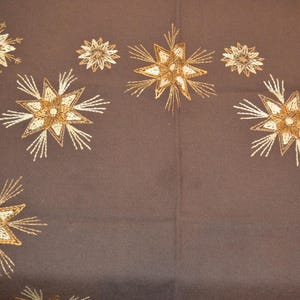 Vintage 70s Christmas blanket brown / gold table decoration decoration X-mas Christmas tablecloth tablecloth cotton Santa Claus