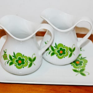 70s Vintage Porcelain Tableware Set 3 pieces by Seltmann Retro Mid Century Shabby Chic Country Style