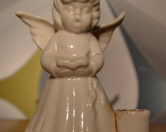 Vintage Weihnachts Engel Figur Kerzenständer   70er Jahre   Retro Design