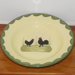 Vajilla de loza vintage Hahn&Henne PLATO HONDUEÑO (21 cm) Zeller Cerámica gallo y gallina kip haan APTO PARA LAVAVAJILLAS 1 de 3