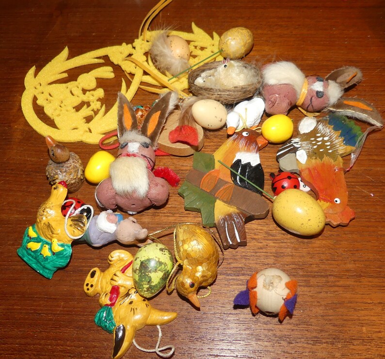 Vintage EASTER All Kinds of Easter Bush Decorations Small Figures