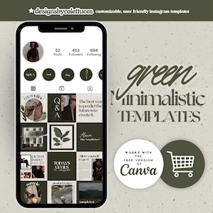 150 Minimalistic Instagram Templates for Canva, Entrepreneur Business Instagram Templates