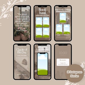 Light Academia Bookstagram Templates: Instagram Bundle (Portrait & Square) image 4
