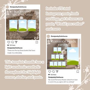 Light Academia Bookstagram Templates: Instagram Bundle (Portrait & Square) image 2