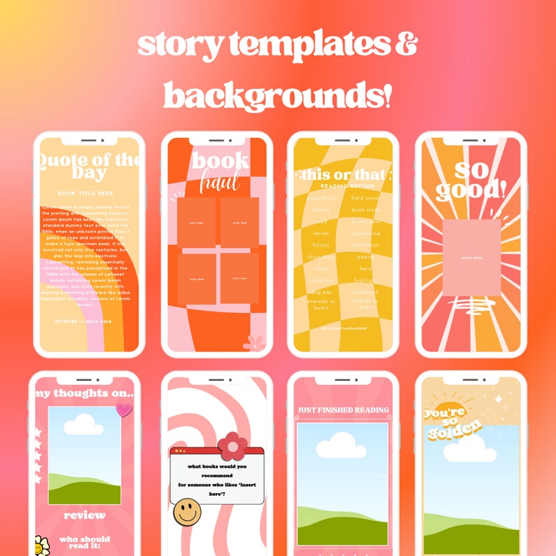 88 Colorful Bookstagram Bookish Canva Templates for Instagram Etsy 88 Colorful Bookstagram Bookish Canva Templates for Instagram Etsy