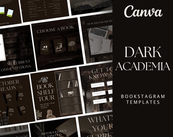 103 modèles sombres de toile Bookstagram Bookstagram pour Instagram, lot de modèles Instagram, modèles modifiables Bookstagram pour Instagram